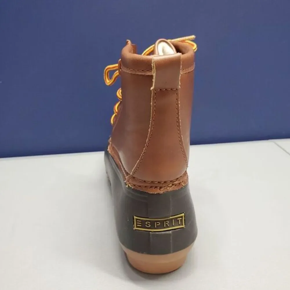Espirit Wilma Duck Boots Womens Size 6 Black Brown Synthetic Lace Up E18WIA30